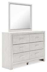 Altyra Twin Panel Bookcase Bed with Mirrored Dresser