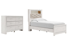 Altyra Twin Panel Bookcase Bed with Dresser