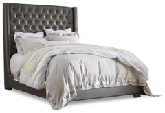 Coralayne California King Upholstered Bed with Mirrored Dresser and 2 Nightstands - PKG007823