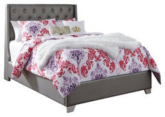 Coralayne Full Upholstered Bed with Mirrored Dresser, Chest and 2 Nightstands - PKG007804