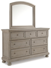 Lettner Queen Panel Bed with Mirrored Dresser and 2 Nightstands - PKG006578