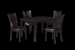 GIA 5 PC 48" RECTANGLE DINING TABLE & 4 CHAIRS-EBONY