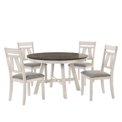 MAISIE ROUND TABLE-WHITE/BROWN