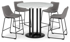Centiar Counter Height Dining Table and 4 Barstools - PKG014011