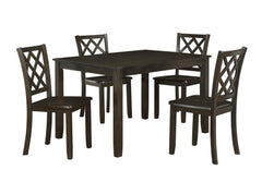 TRELLIS 5 PC DINING SET, TABLE & 4 CHAIRS - BROWN
