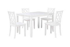 TRELLIS 5 PC DINING SET, TABLE & 4 CHAIRS - WHITE