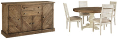 Grindleburg Dining Table and 4 Chairs with Storage