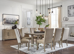Chrestner Dining Table and 8 Chairs with Storage - PKG013368