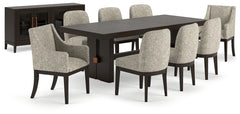 Burkhaus Dining Table and 8 Chairs with Storage - PKG013374