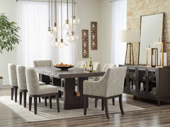Burkhaus Dining Table and 8 Chairs with Storage - PKG013374