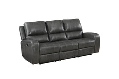 LINTON LEATHER SOFA W/ PWR FR-GRAY