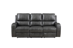 LINTON LEATHER SOFA W/ PWR FR-GRAY