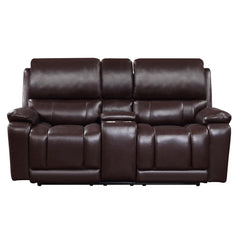 CICERO CONSOLE LOVESEAT W/ PWR FR & HR-BROWN