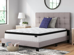 Chime 12 Inch Hybrid Queen Mattress in a Box with Bellaby Queen Crossbuck Panel Bed