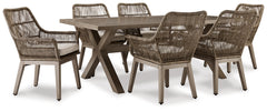 Beach Front Outdoor Dining Table and 6 Chairs - PKG014897