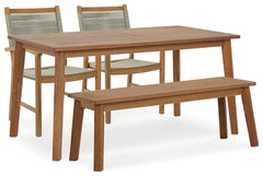 Janiyah Outdoor Dining Table and 2 Chairs and Bench - PKG015463