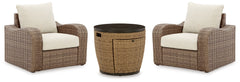 Malayah Fire Pit Table and 2 Chairs - PKG015405
