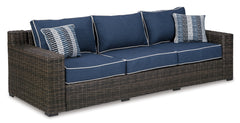 Grasson Lane Outdoor Sofa and 2 Lounge Chairs with Coffee Table and 2 End Tables