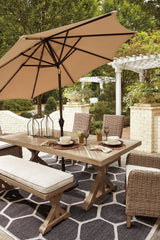 Beachcroft Outdoor Dining Table and 4 Chairs and Bench - PKG000285