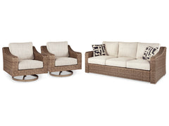 Beachcroft Outdoor Sofa with 2 Lounge Chairs