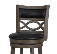 MANCHESTER 29" BAR STOOL W/BLACK PU CUSHIONS-GRAY