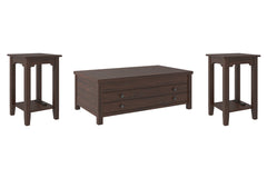Camiburg Coffee Table and 2 Chairside End Tables