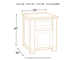 Budmore End Table with USB Ports & Outlets