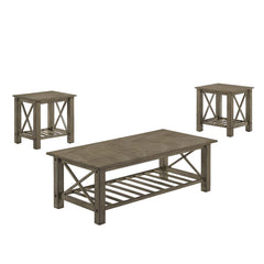 VESTA COFFEE TABLE & 2 END TABLE SET-GRAY