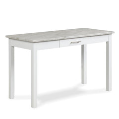 CELESTE DESK W/WHITE/GRAY FAUX MARBLE TOP-WHITE BASE