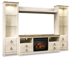 Willowton 4-Piece Entertainment Center with Electric Fireplace - W267W9 - The Bargain Furniture