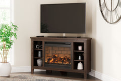 Camiburg Corner TV Stand with Electric Fireplace - W283W6