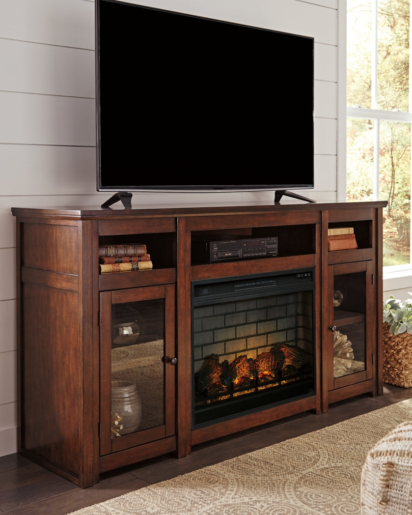 Harpan 72" TV Stand with Electric Fireplace - The Bargain Furniture