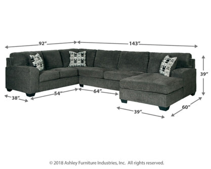 Ballinasloe 3-Piece Sectional with Ottoman - PKG001773