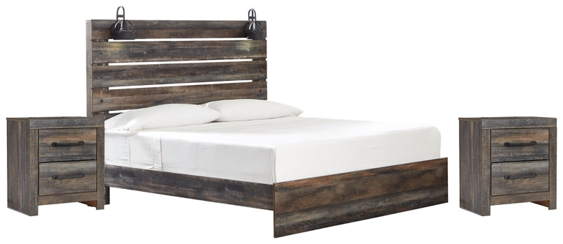 Drystan Queen Panel Bed with 2 Nightstands