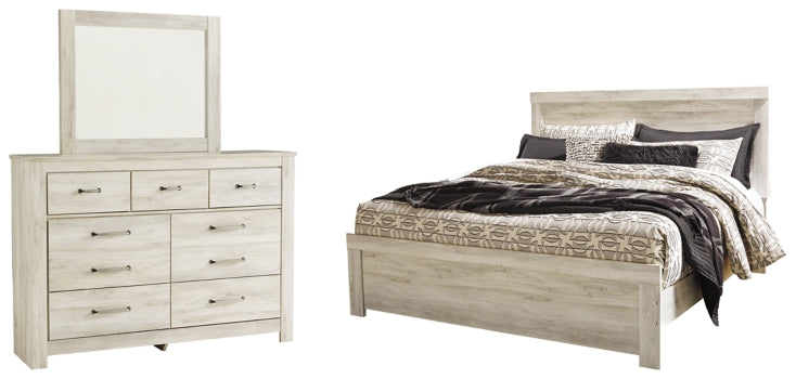 Bellaby Queen Panel Bed with Mirrored Dresser - PKG000729