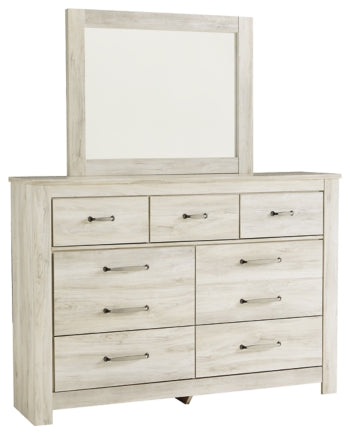 Bellaby Queen Panel Headboard Bed with Mirrored Dresser