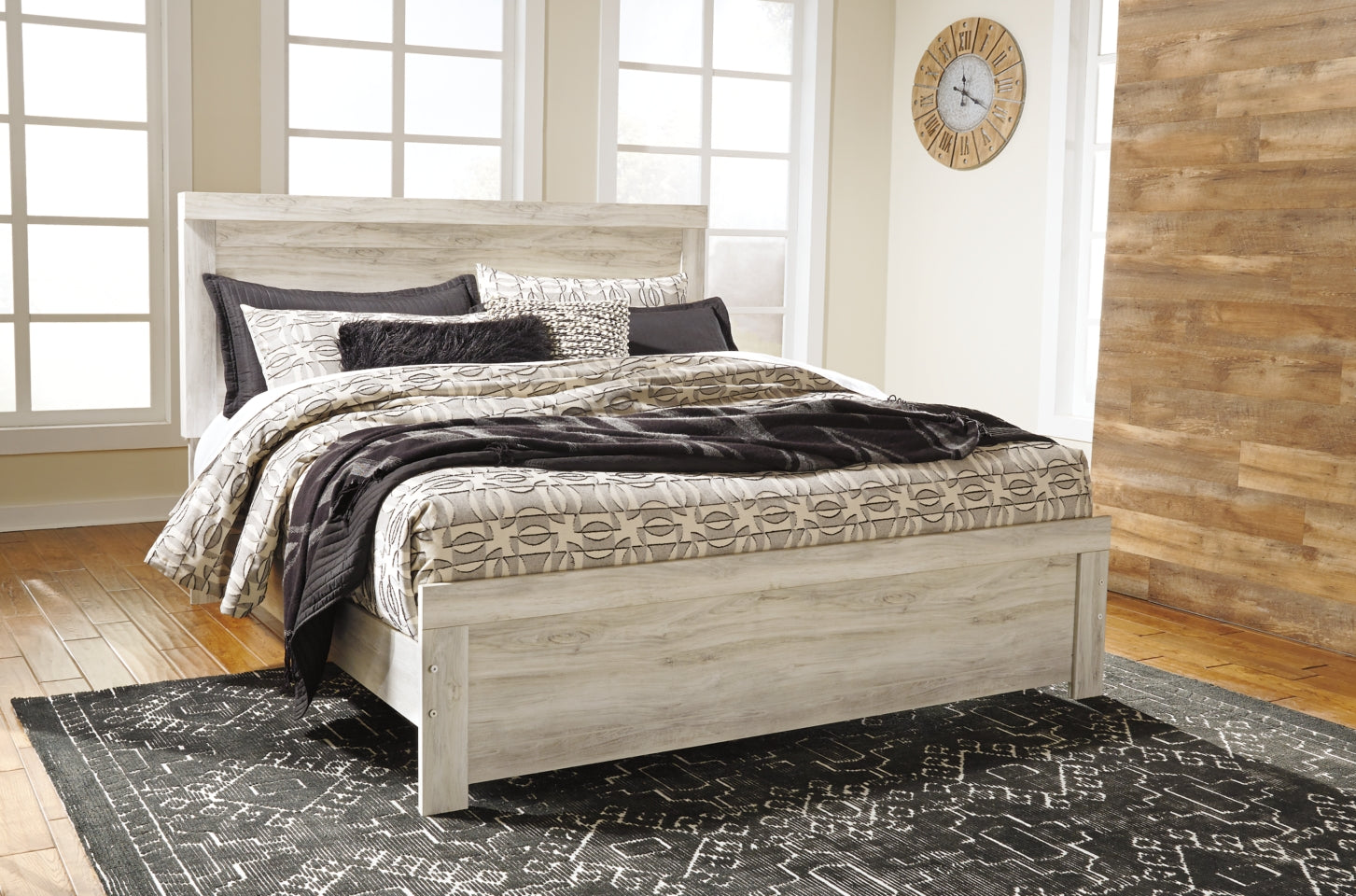 Bellaby Queen Panel Bed with Mirrored Dresser - PKG004710