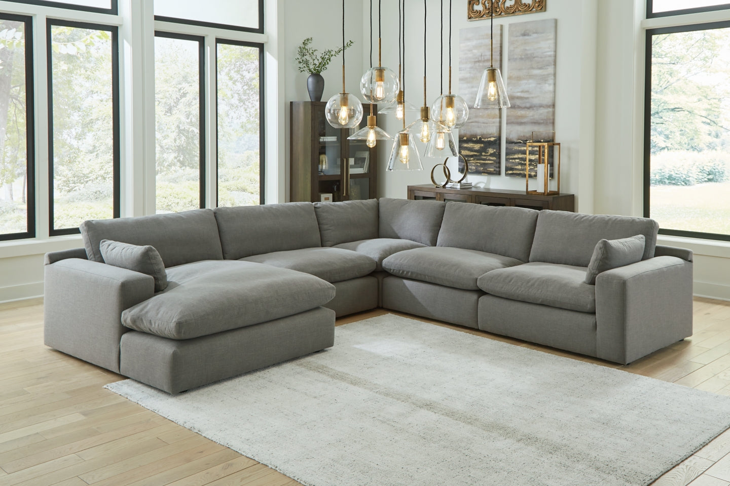 Elyza 5-Piece Sectional with Ottoman - PKG012975