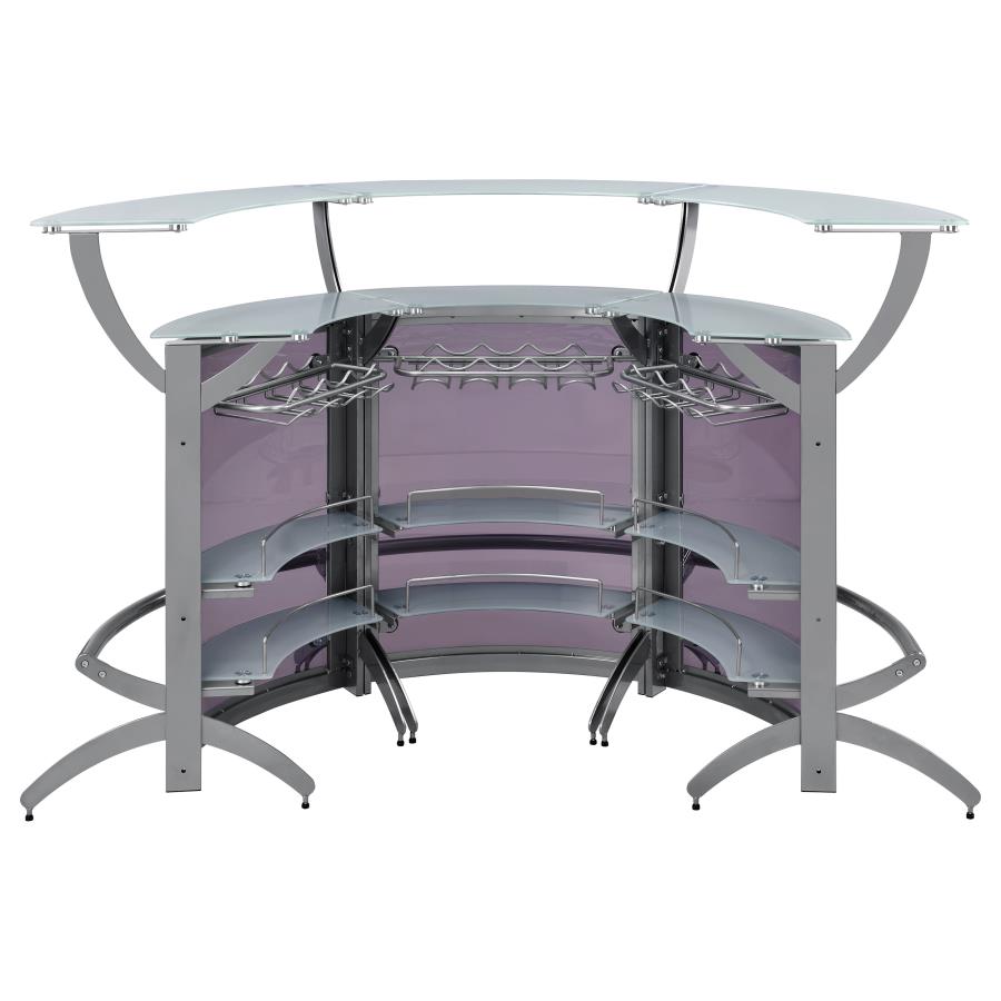 Dallas Silver 3 Pc Home Bar