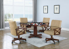 Marietta Brown 5 Pc Game Table Set