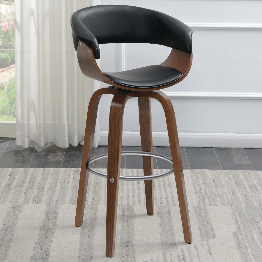 Zion Black Swivel Bar Stool