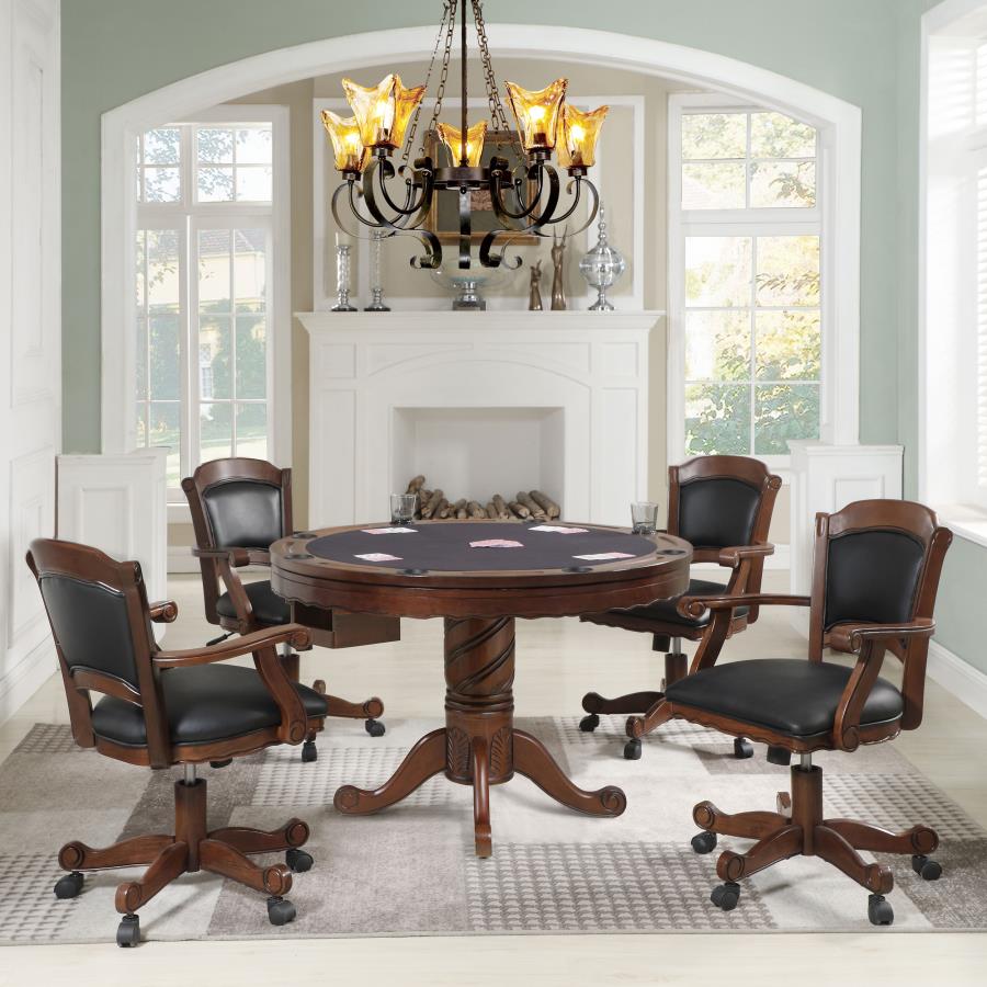 Turk Brown 5 Pc Game Table Set