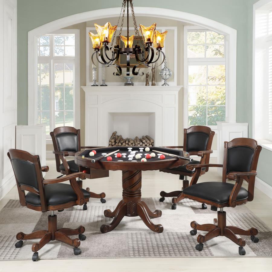 Turk Brown 5 Pc Game Table Set