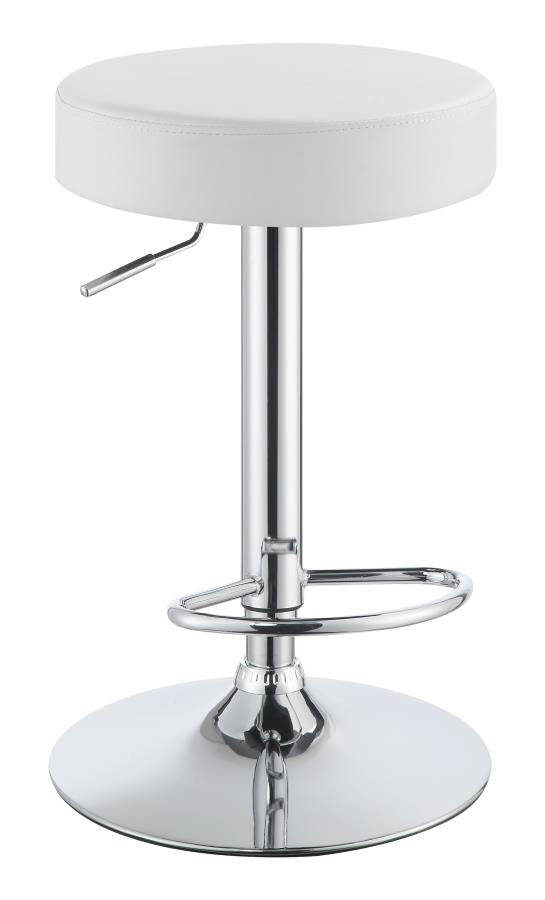 Ramses White Adjustable Bar Stool