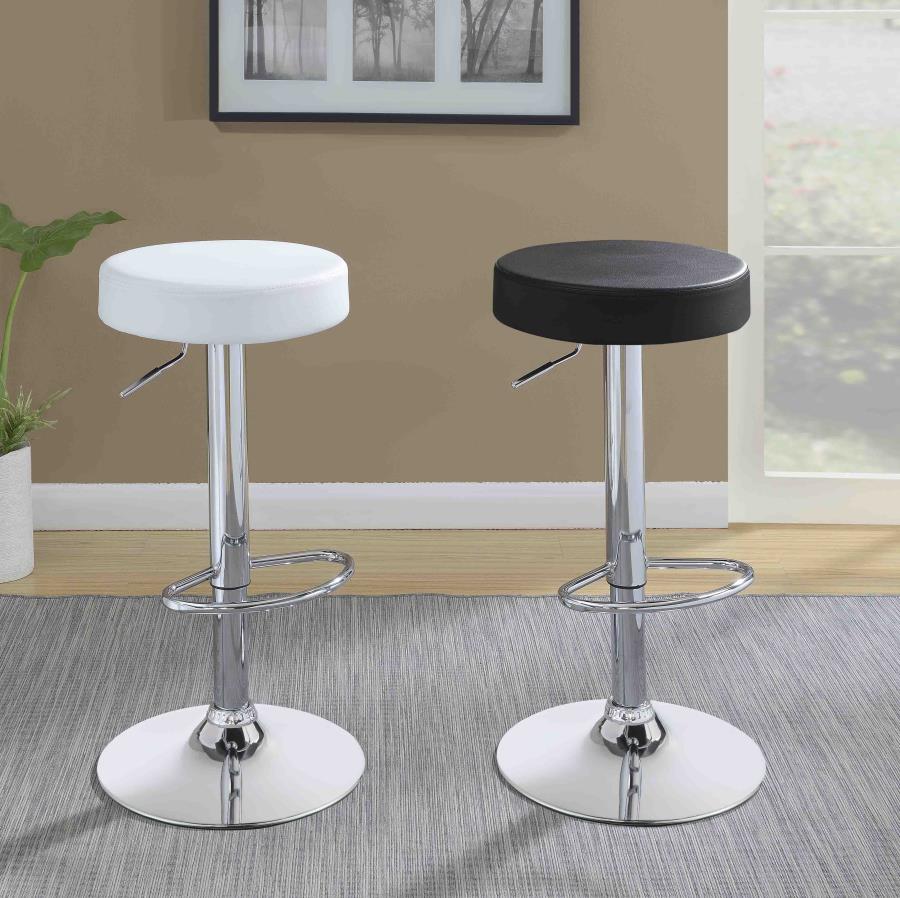 Ramses White Adjustable Bar Stool