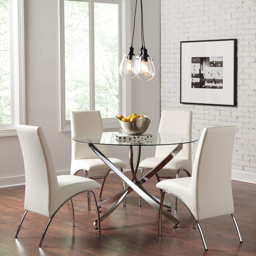Beckham White 5 Pc Dining Set