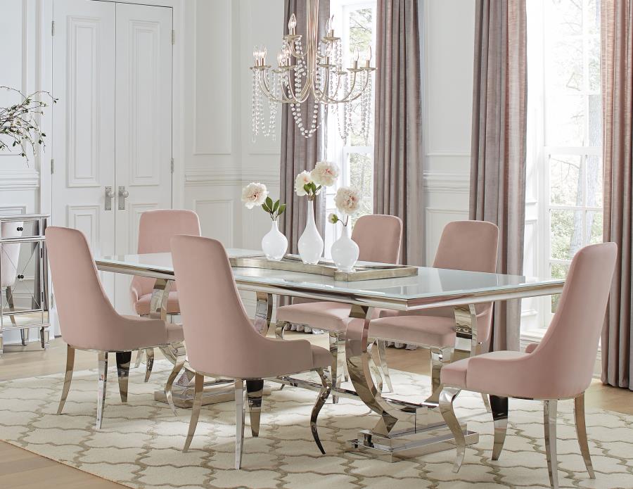Antoine Pink 7 Pc Dining Set