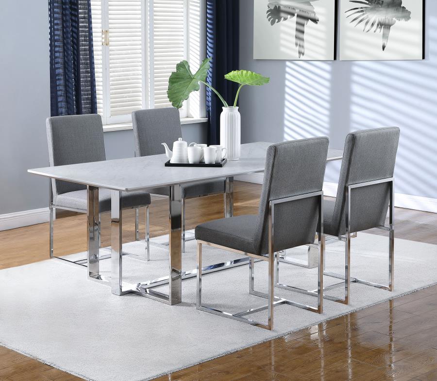 Annika White 5 Pc Dining Set
