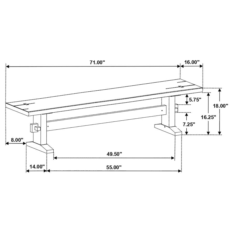Bexley Brown 6 Pc Dining Set