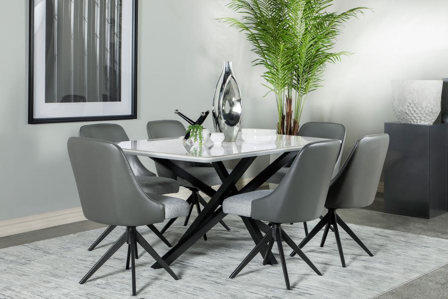 Paulita Grey 7 Pc Dining Set